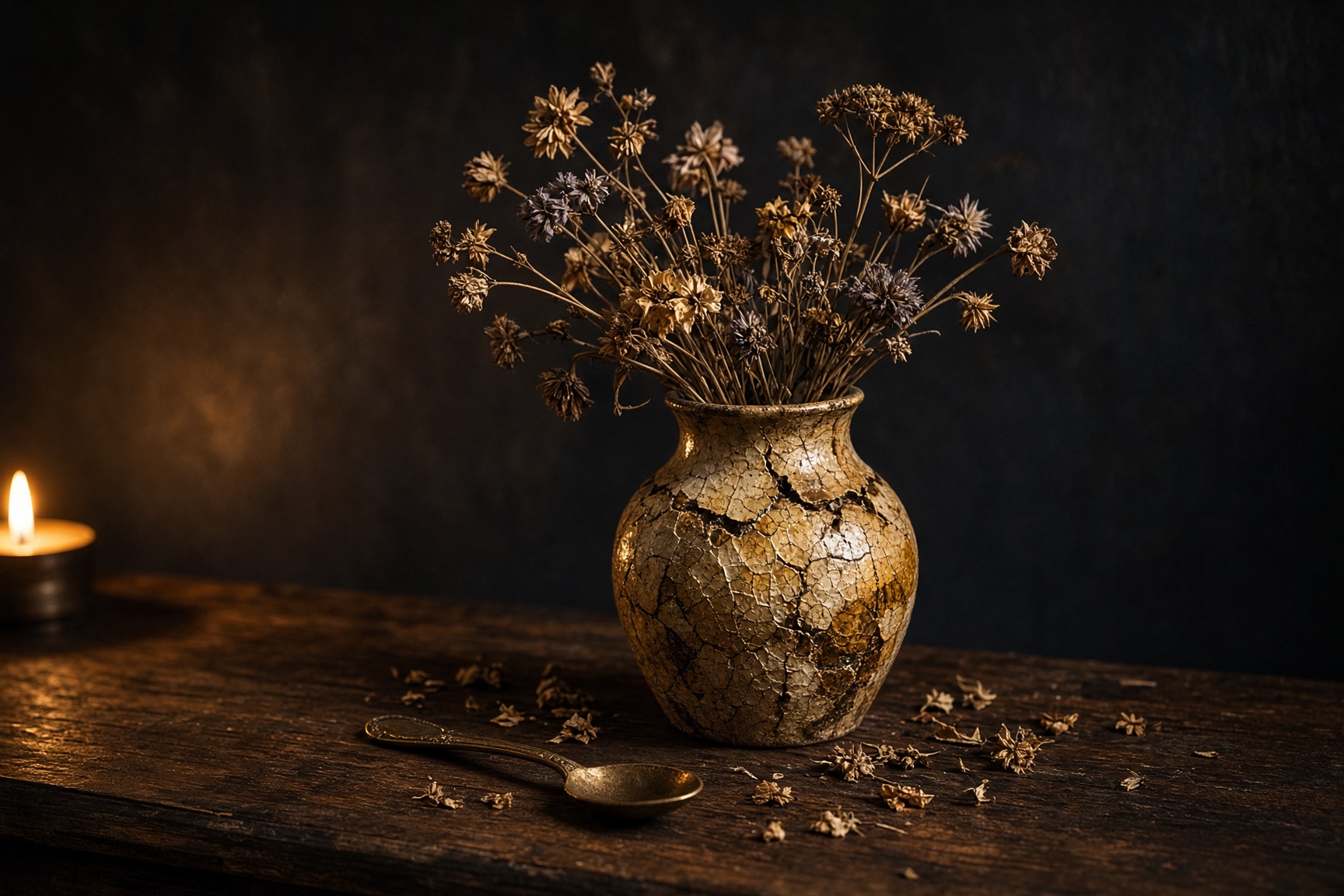 Placeholder photograph [IMAGE]: dried botanicals and a ceramic vessel